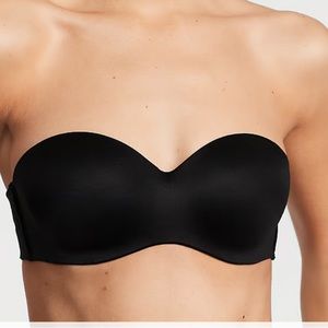 Victorias Secret lined strapless black bra 38D